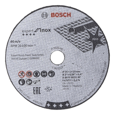 Bosch Silicon Carbide Cutting Disc, 76mm x 1mm Thick, Very Fine Grade, P400 Grit, 5 in pack