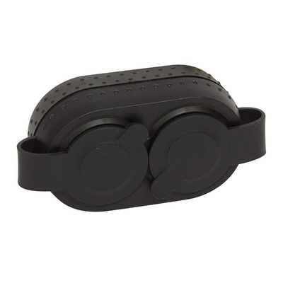 Legrand Black 2 Gang Plug Socket, 16A, Outdoor Use