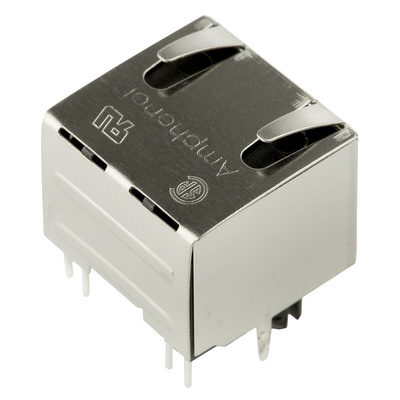 Amphenol ICC RJHS Series Female RJ45 Connector, Through Hole, Cat5e, Tin Plated Copper Alloy Shield