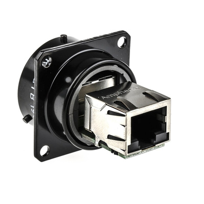Amphenol RJF Series Female RJ45 Connector, Panel Mount, Cat5e
