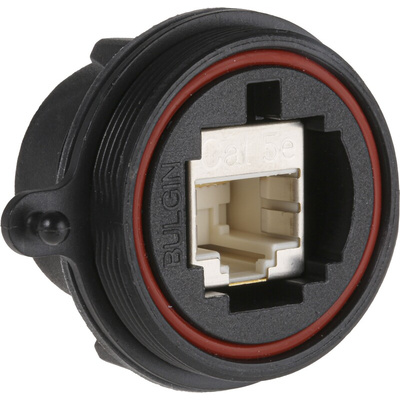 Bulgin Buccaneer Series Female RJ45 Connector, Panel Mount, Cat5e, Cat6a