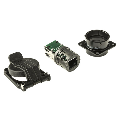 Amphenol Socapex RJF Series Female RJ45 Connector, Panel Mount, Cat5e