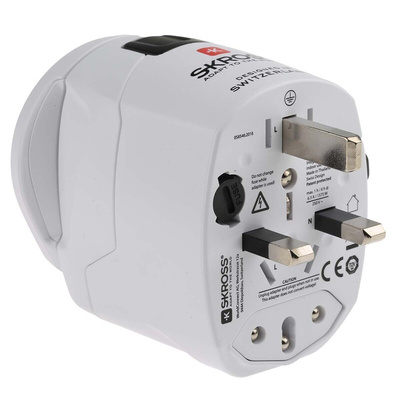 RS PRO Australia, Europe, Italy, Switzerland, UK, USA to Australia, Italy, Switzerland, UK, US Travel Adapter, Rated At