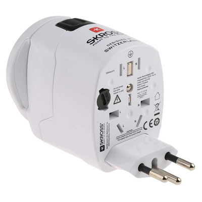RS PRO Australia, Europe, Italy, Switzerland, UK, USA to Australia, Italy, Switzerland, UK, US Travel Adapter, Rated At