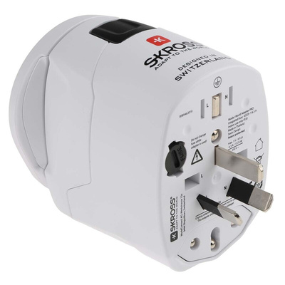 RS PRO Australia, Europe, Italy, Switzerland, UK, USA to Australia, Italy, Switzerland, UK, US Travel Adapter, Rated At