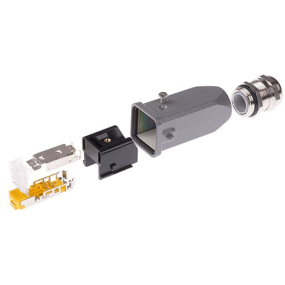 HARTING Han 3A RJ45 Series Male RJ45 Connector, Cable Mount
