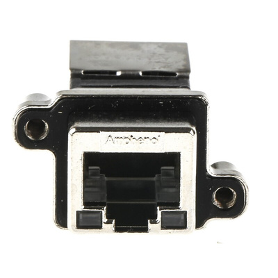 Amphenol MRJ Series Female to Female RJ45 Connector, Through Hole, Cat5e