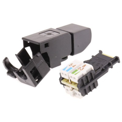 Telegartner UFP8 Series Male RJ45 Connector, Cable Mount, Cat6a, UTP Shield