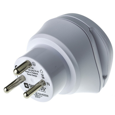 RS PRO Australia, China, Europe, Italy, Switzerland, UK, USA to Denmark, Europe Travel Adapter, Rated At 16A