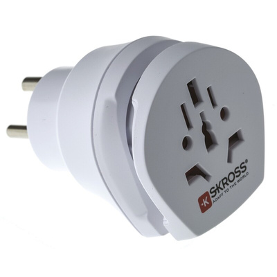 RS PRO Australia, China, Europe, Italy, Switzerland, UK, USA to Denmark, Europe Travel Adapter, Rated At 16A