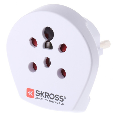 RS PRO Denmark, India, Israel to Europe Travel Adapter, Rated At 16A