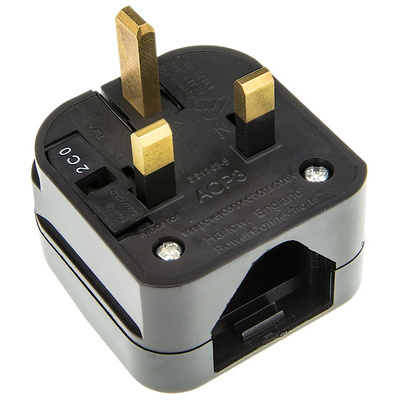 PowerConnections USA to UK Mains Connector Converter, Rated At 5A