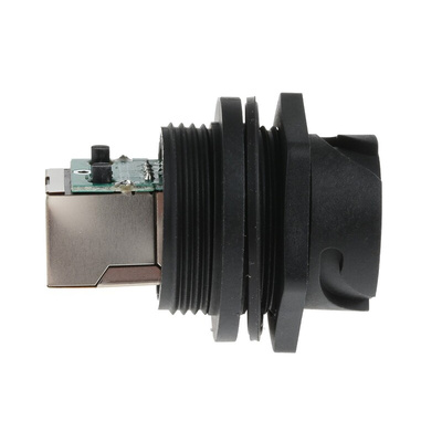 Amphenol Industrial MOD JACK Series Female RJ45 Connector, Panel Mount, Cat5e, STP Shield