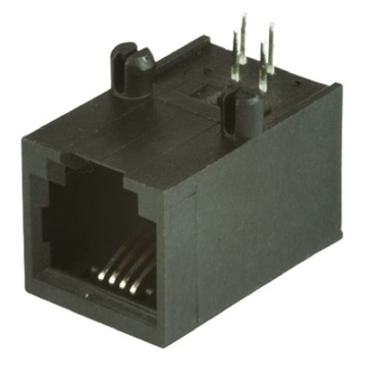 Bel-Stewart SS-64 Series Female RJ14 Connector, Through Hole, Cat3, UTP Shield