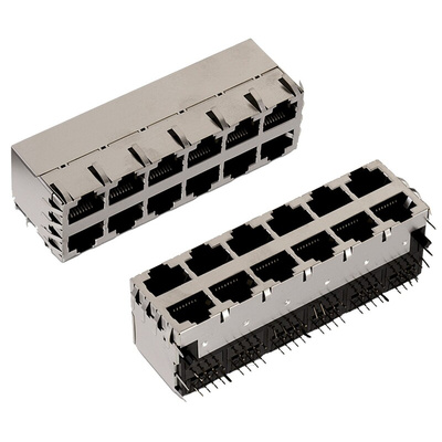 Wurth Elektronik WR-MJ Series Female RJ45 Connector, PCB Mount, Nickel Plated Bronze Shield