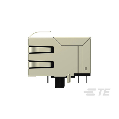 TE Connectivity 2337992 Series Female RJ45 Connector, Through Hole, Cat5, Nickel Plated Brass Shield