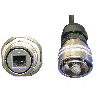 Amphenol Socapex Female Ethernet Connector, Flange Mount, Cat5e