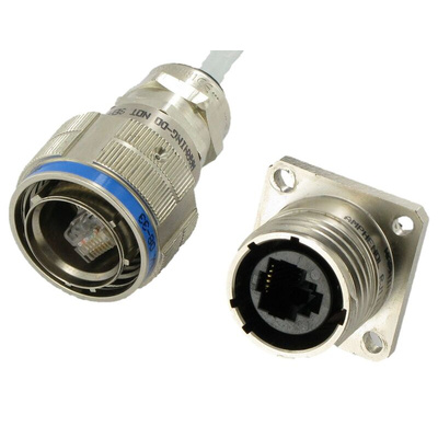 Amphenol Socapex Female Ethernet Connector, Jam Nut, Cat5e
