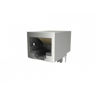 Amphenol Communications Solutions RJE09 Series Female Ethernet Connector, Through Hole, Cat3, Nickel Plated Copper