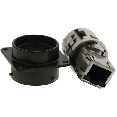 Amphenol Socapex RJF Series Female RJ45 Connector, Panel Mount, Cat5e