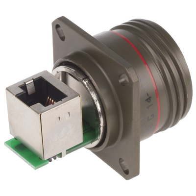 Amphenol Socapex RJFTV Series Female RJ45 Connector, Panel Mount, Cat5e