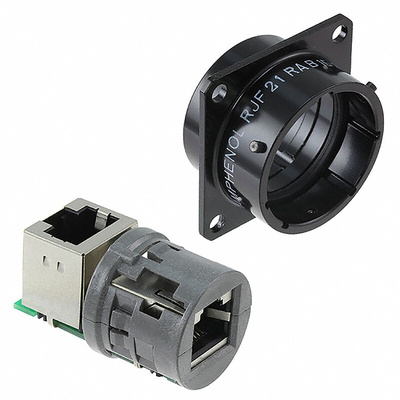 Amphenol RJF Series Female RJ45 Connector, Panel Mount, Cat5e