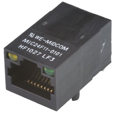 Wurth Elektronik Female RJ45 Connector, PCB Mount