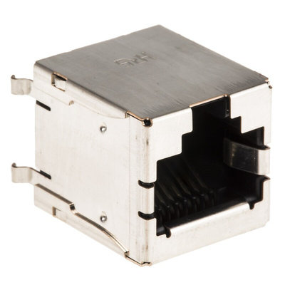 Hirose TM11R Series Female RJ45 Connector, Through Hole, Cat3, STP Shield