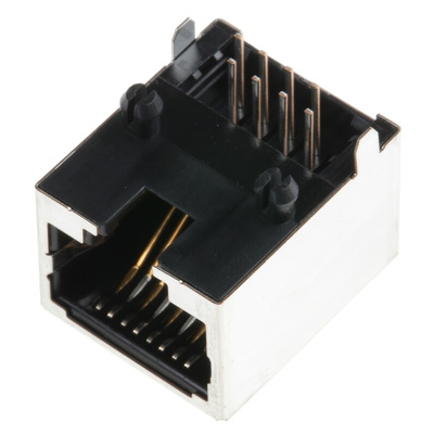 Hirose TM11R Series Female RJ45 Connector, Through Hole, Cat3, STP Shield