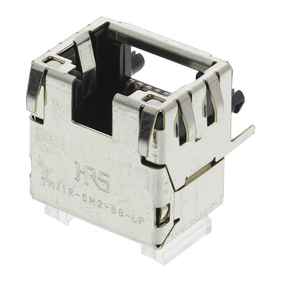Hirose TM11R Series Female RJ45 Connector, Panel Mount, Through Hole, Cat5e, STP Shield