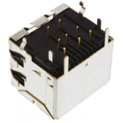 Hirose TM24R Series Female RJ45 Connector, Panel Mount, Through Hole, Cat5, STP Shield