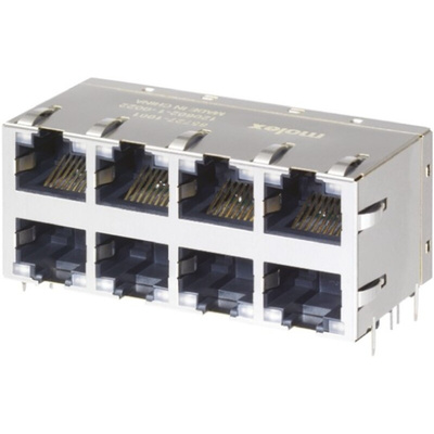 Molex 85727 Series Female RJ45 Connector, Through Hole, Cat5, Cat5e