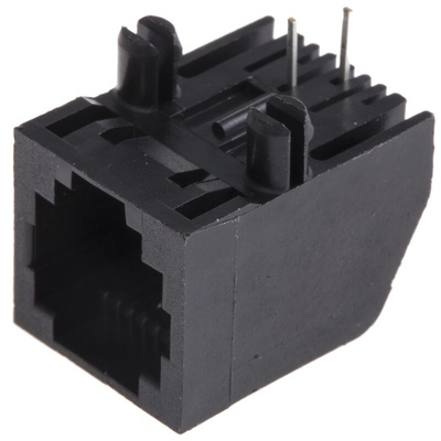TE Connectivity 5555165 Series Female RJ11 Connector, Through Hole, Cat3, UTP Shield