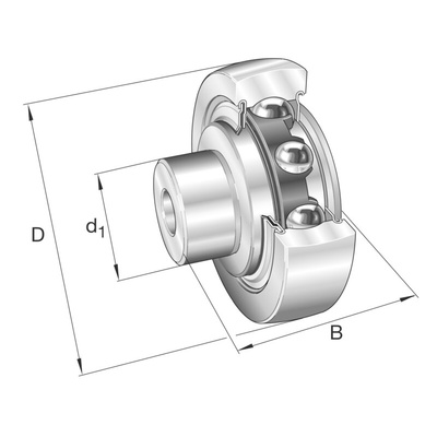 Stud Type Track Roller Track Roller ZL206-DRS, 72mm OD