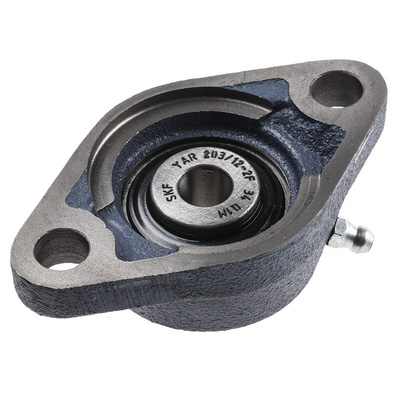 2 Hole Flange Bearing Unit, FYTB 12 TF, 12mm ID