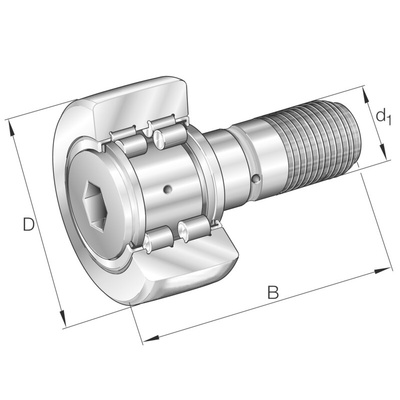 Stud Type Track Roller Track Roller PWKR35-2RS-RR-XL, 35mm OD