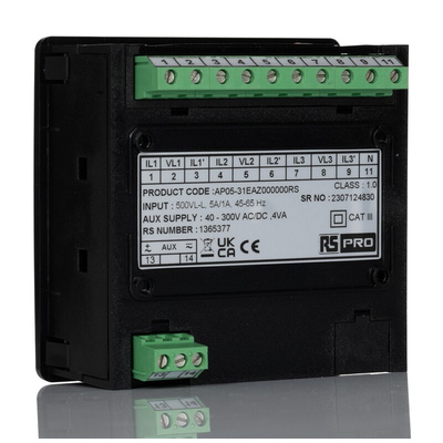 RS PRO LED Digital Panel Multi-Function Meter for Current, Frequency, On Hour, RPM, Run Hour, Voltage, 92mm x 92mm