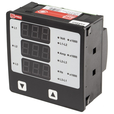 RS PRO LED Digital Panel Multi-Function Meter, 92mm x 92mm