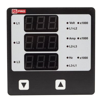 RS PRO LED Digital Panel Multi-Function Meter, 92mm x 92mm