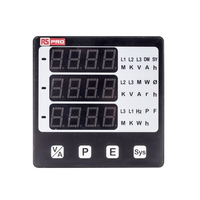RS PRO LED Digital Panel Multi-Function Meter, 92mm x 92mm