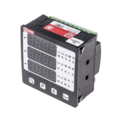 RS PRO LED Digital Panel Multi-Function Meter, 92mm x 92mm