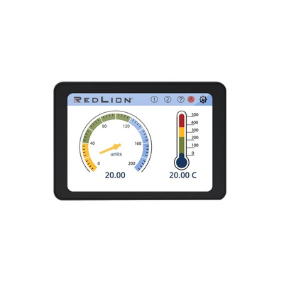 Red Lion PM-50 Color TFT-LCD 4.3" Touchscreen Digital Panel Multi-Function Meter for Analog Signal, 45mm x 96mm