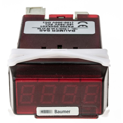 Baumer PA200 LED Digital Panel Multi-Function Meter for Current, Voltage, 22.5mm x 45mm