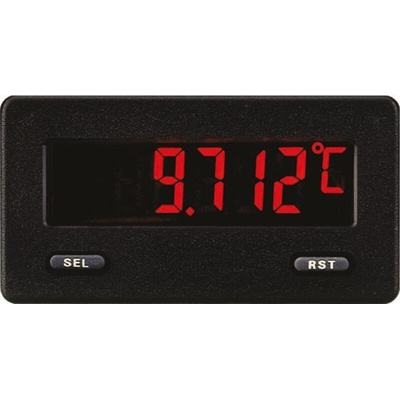 Red Lion CUB5 LCD Digital Panel Multi-Function Meter for Temperature, 39mm x 75mm