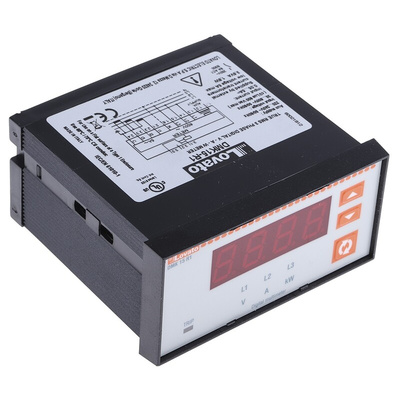 Lovato LED Digital Panel Multi-Function Meter for Current, Power, Voltage, 45mm x 91mm