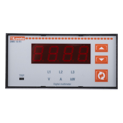 Lovato LED Digital Panel Multi-Function Meter for Current, Power, Voltage, 45mm x 91mm