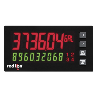 Red Lion PAX2S LED Digital Panel Multi-Function Meter, 45mm x 92mm