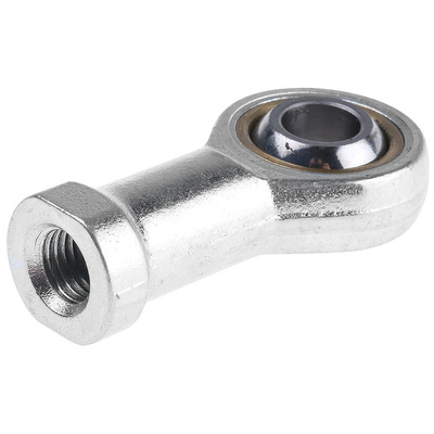 Parker M10 x 1.25 Female Galvanized Steel Rod End, 10mm Bore, 62mm Long, Metric Thread Standard, Female Connection