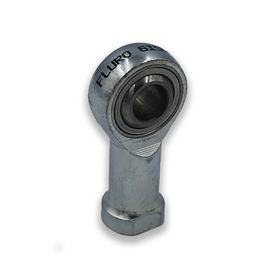 Fluro M10 x 1.5 Female Galvanized Steel Rod End, 10mm Bore, 57mm Long, Metric Thread Standard, Female Connection Gender