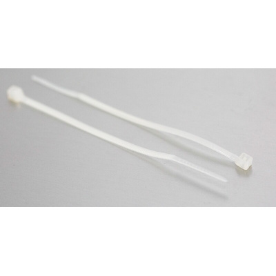 RS PRO Cable Tie, 100mm x 2.5 mm, Natural Nylon, Pk-100
